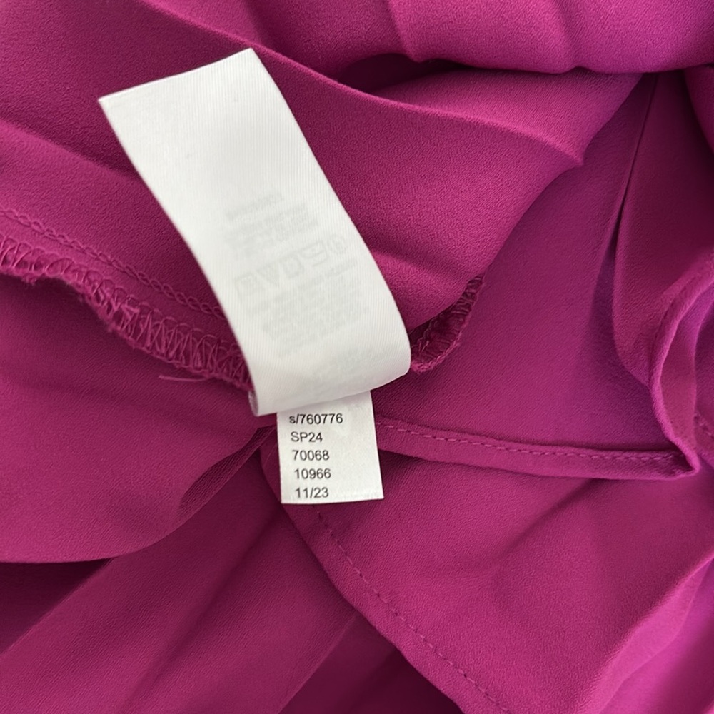 LOFT Women’s size 12 ‘Pleated Crossover Strappy Midi Dress’ in Magenta Shadow - Picture 8 of 9